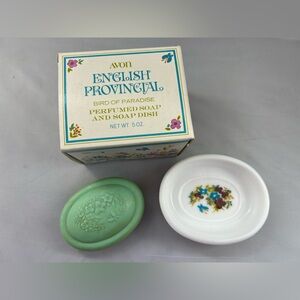 Avon English Provincial Perfumed Soap and Floral Soap Dish